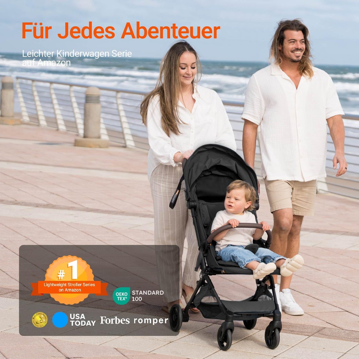 MAMAZING Baby Travel Buggy Pushchair for 6 - 4 Years up to 22 kg, Hand Luggage, Suitable for Small Folding Buggy Aeroplane with One-Handed Folding Design, Lightweight and Compact (5.26 kg) Made of