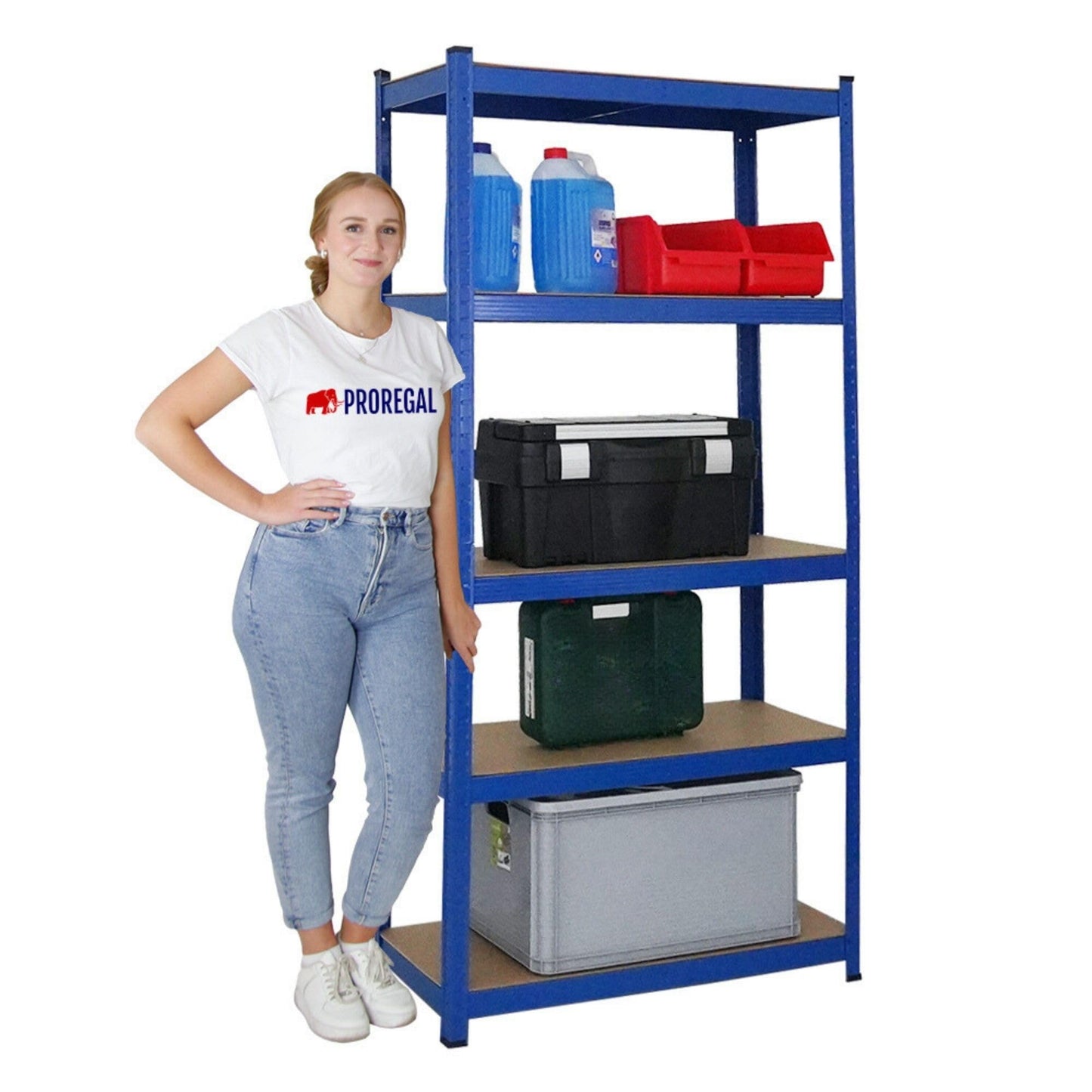 PROREGAL Gorilla Heavy Duty Shelving Unit H x W x D 180 x 90 x 40 cm Shelf Load 175 kg Galvanised Garage Shelving Basement Shelf Workshop Shelving Storage Shelving Boltless Shelving Unit