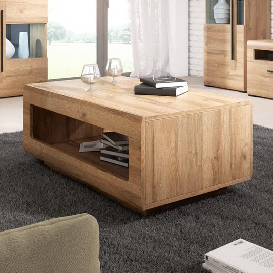 Lomadox Grandson Coffee Table Oak Modern Style with Open Compartment W x H x D Approx. 110 x 44 x 60 cm