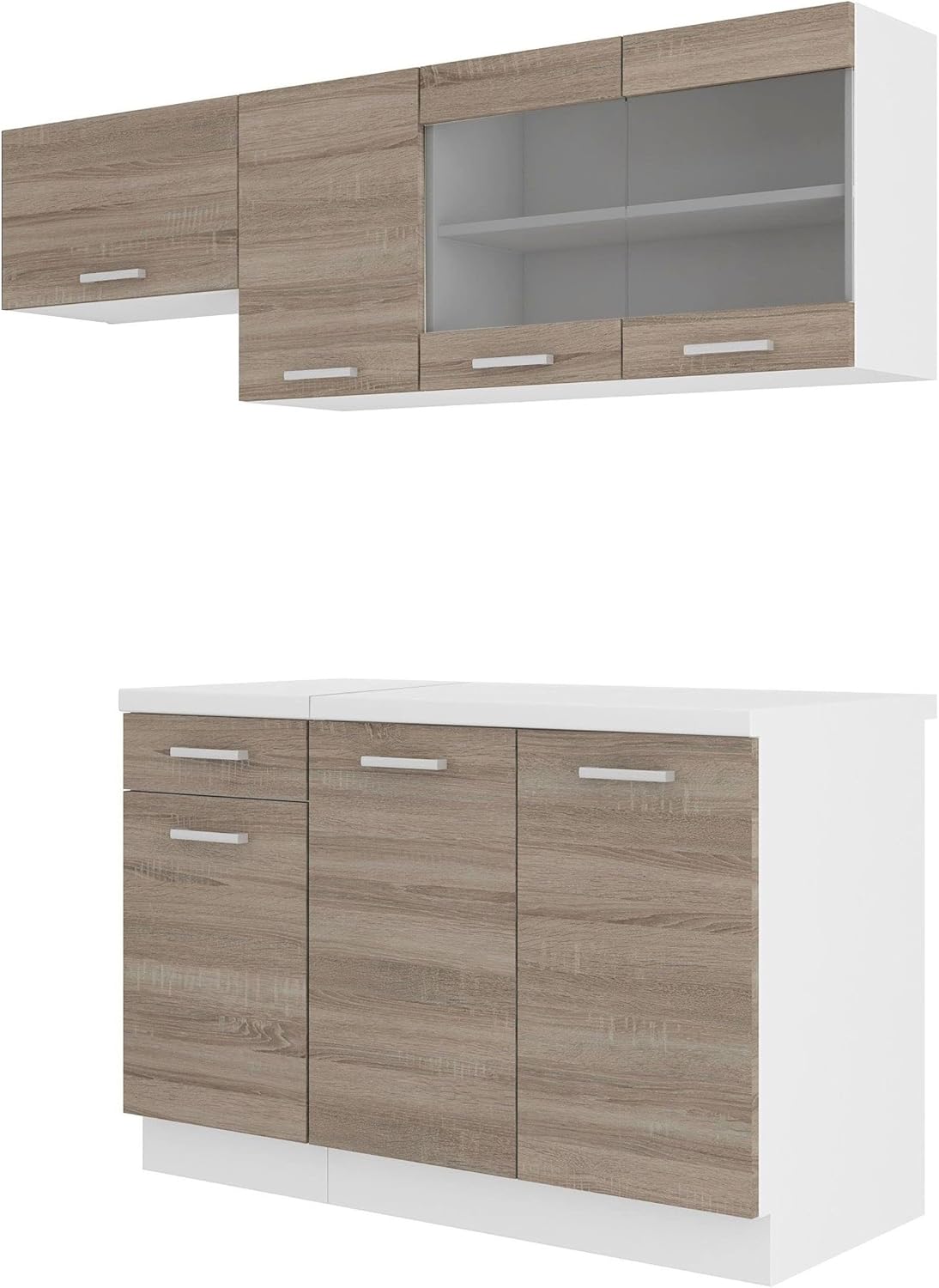 Kuechen-preisbombe Dave Mini Kitchen Unit 180 cm Single Kitchen Unit Oak Sonoma Truffle