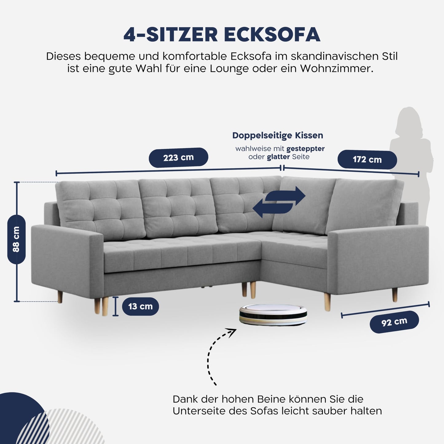 Mebligo - Elma Corner Sofa with Sleep Function