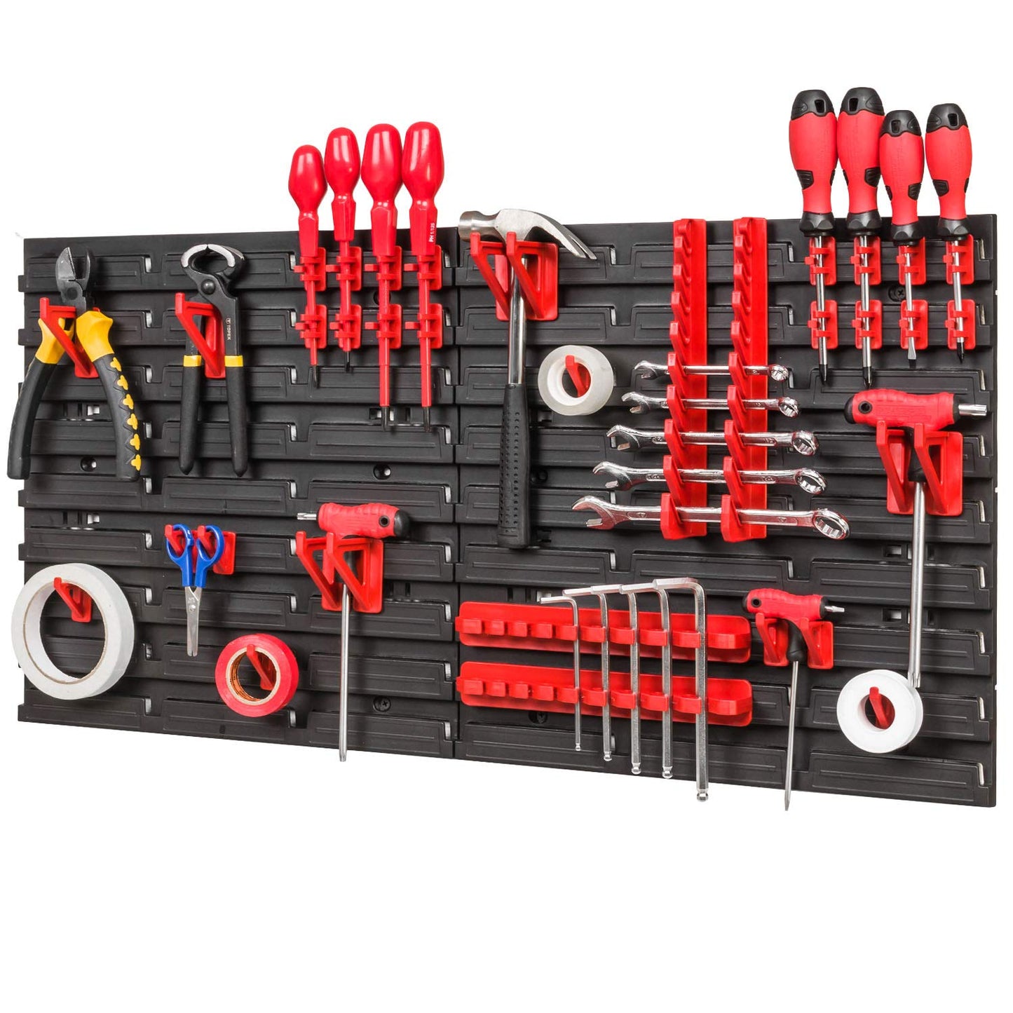 PAFEN Storage System Tool Wall 772 x 780 - Set Tool Holder and Stacking Boxes - Wall Shelf Workshop Shelf Chute Rack