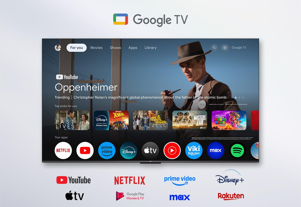 TCL 43T69C 43 Zoll QLED, Direct LED TV, 4K HDR TV, Smart Google TV (Dolby Vision & Atmos, Game Master, Motion Clarity, Kompatibel mit Google Assistant & Alexa)