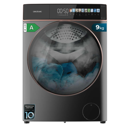 Cecotec Washing Machine 10 kg Front Loader Bolero Dress Code 10950 Car Socket Inverter 3D Steel A. 1400 rpm, Matrix Display 9.2 Inches, 16 Prog, Low Consumption, Inverter Plus Motor, Auto Dosage,