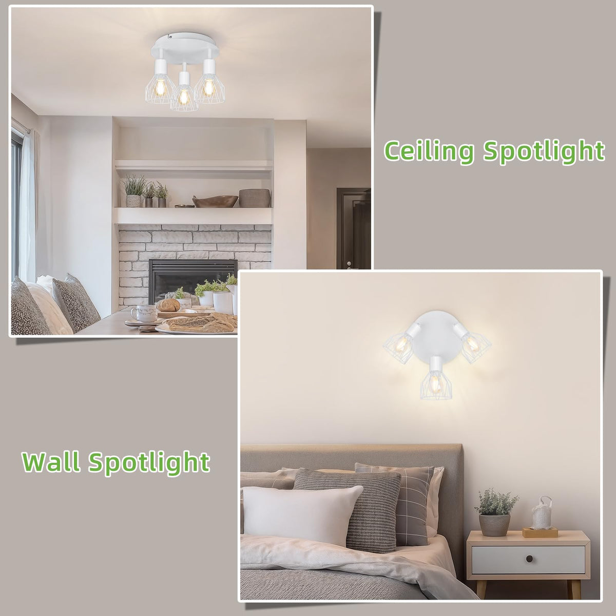 Kimjo 6-Bulb LED Ceiling Spotlight, Swivelling E14 Ceiling Spotlight, Black 6-Bulb Ceiling Light For Living Room, LED Kitchen Ceiling Light, Without Bulbs
