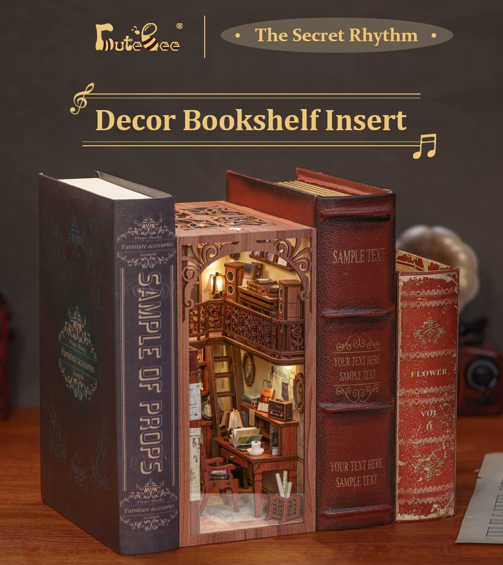 CUTEBEE Book Nook Kit – DIY Puppenhaus Häuser, Miniatur Haus Selber Bauen für Erwachsene, 3D-Holzpuzzle & Buchstütze | Kreatives Set für Bücherregal Dekor | Geschenk,199 PCS (Champs-Élysées Florist)