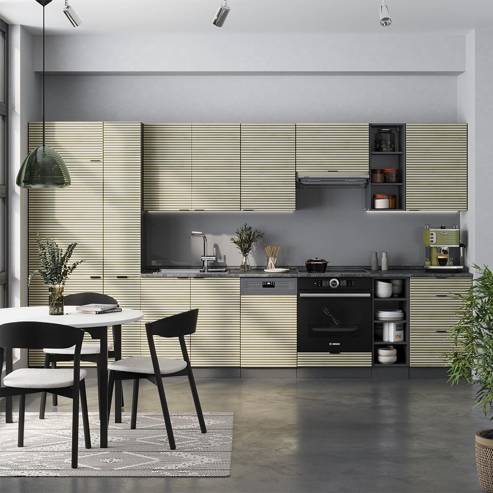 Vicco Kitchen Unit Fame-Line Goldkraft Oak / Anthracite 355 cm without Worktop