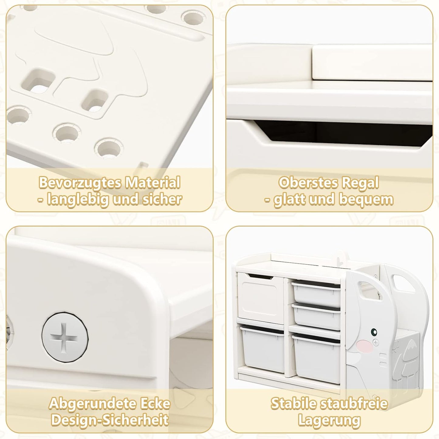 Dripex Children's Shelf, Toy Shelf with 2 Storage Boxes, Bookcase, 101 x 31 x 64.5 cm, Toy Storage Shelf, Children's Room Shelf for Boys, Girls