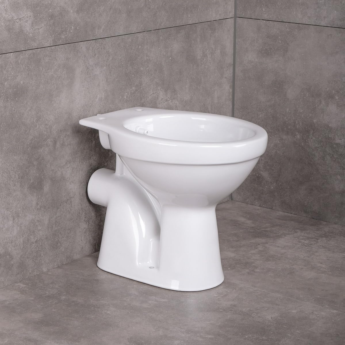 Belvit Dusch WC mit Bidet Funktion – Standtoilette mit Taharet, Hygienedusche, Spülkasten und Softclose WC-Deckel, waagerechter Abgang, Komplettset
