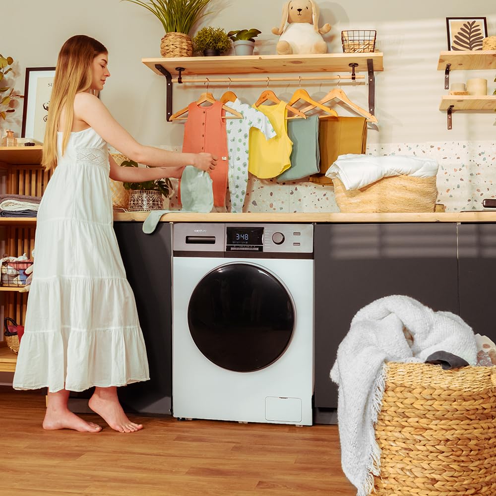 Cecotec Waschmaschine 7 kg Frontlader Bolero Dresscode 7410 Inverter A. 1850W, 1200 U/min einstellbar, 16 Programme, Inverter Plus Motor, Niedriger Verbrauch, Dampf, Kleidung sterilisieren