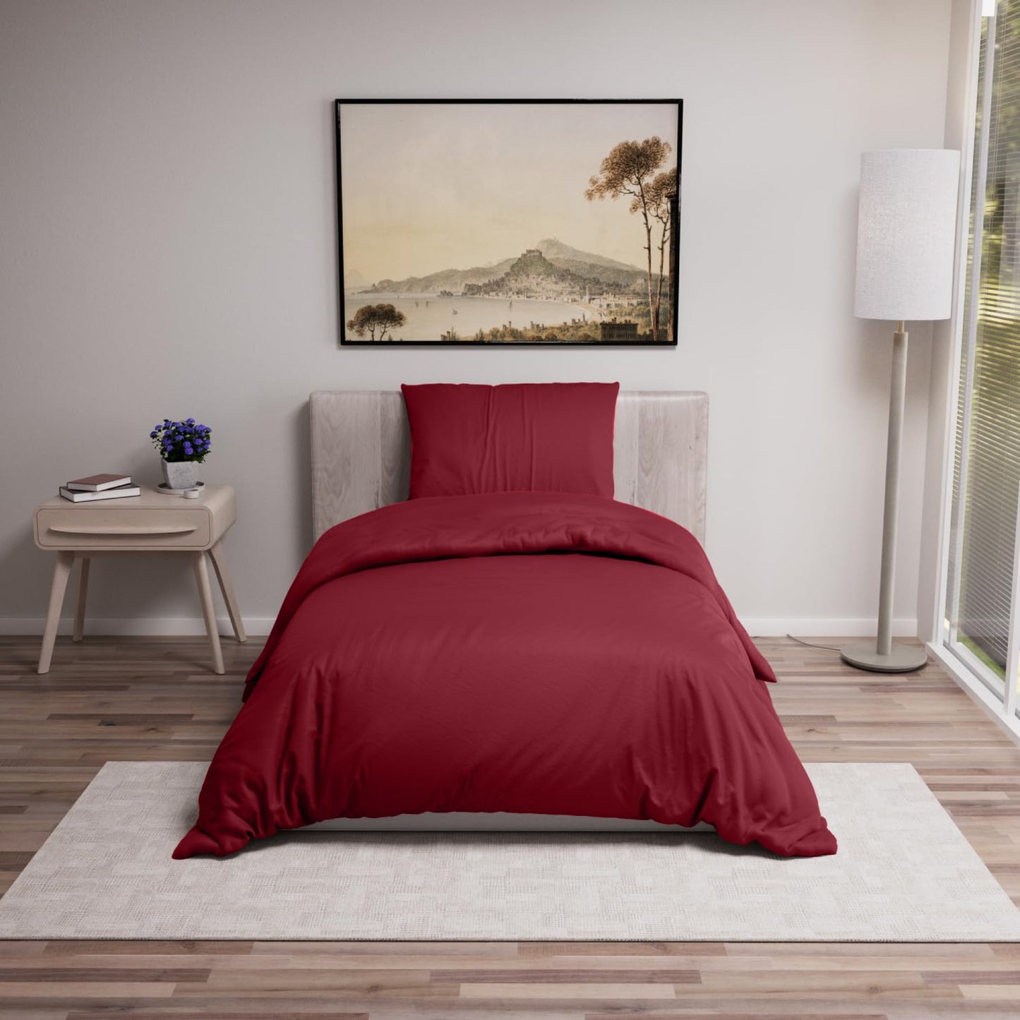 Dreamzie - Bed Linen 155 x 220 cm Set Green - Duvet Cover with 2 Pillowcases 80 x 80 cm - Soft and Easy Care Microfibre - Oeko-Tex