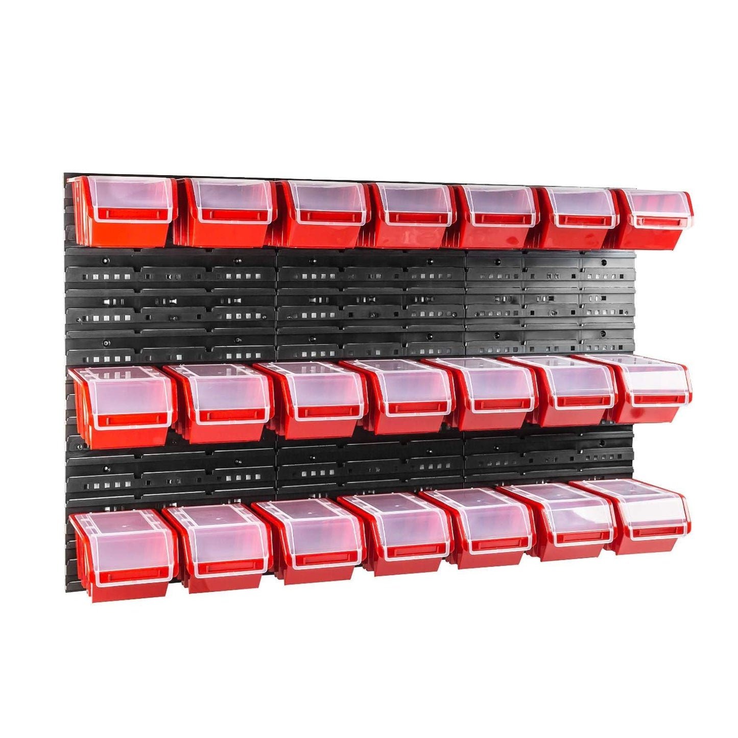Box with Lid + Wall Shelf 120 x 80 cm Stacking Boxes Storage System Pack of 56