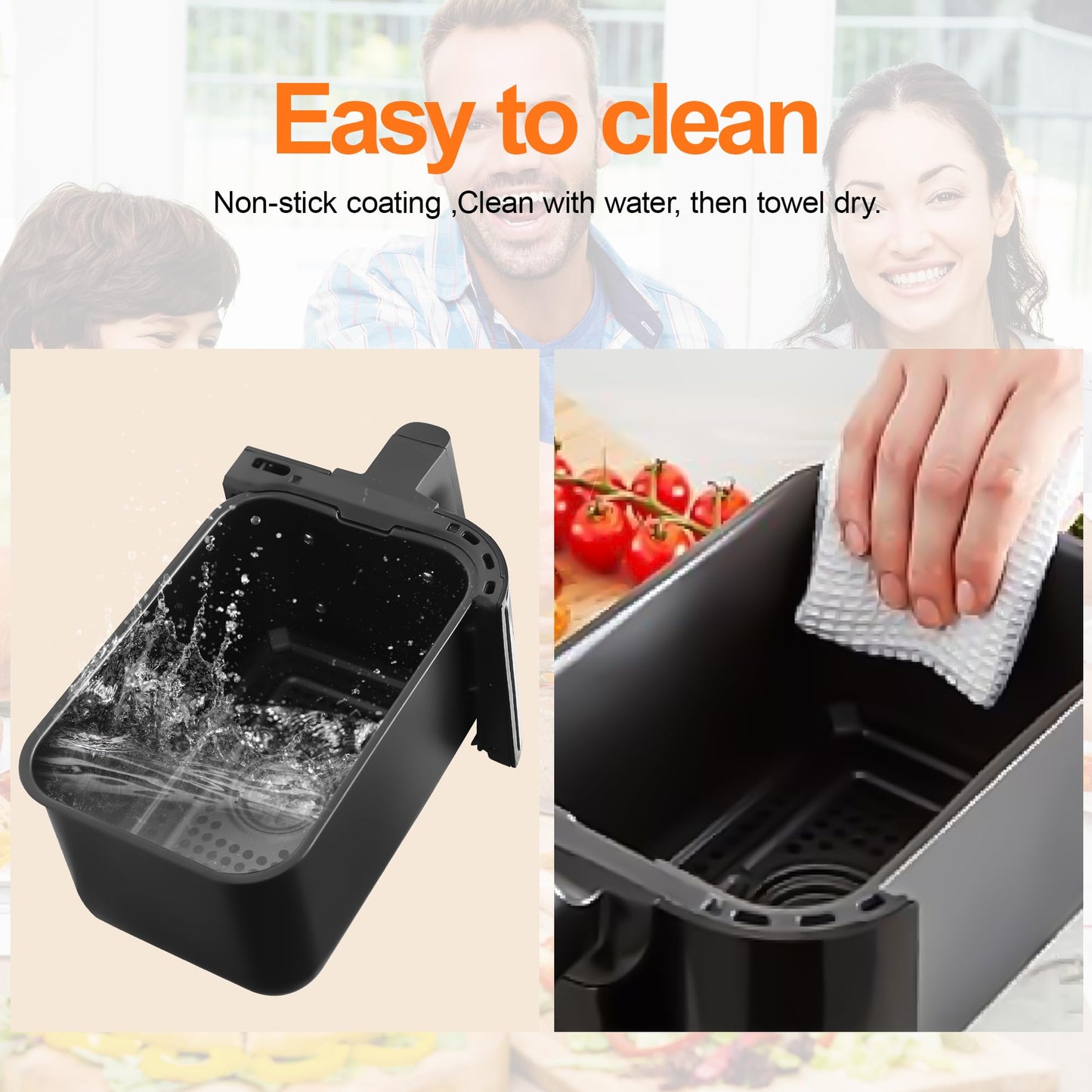 Dual Zone Hot Air Fryer, 23 L Hot Air Fryer, XXL Oven 1800 W with LED Touch Screen, 15 Programmes, with Recipe Book, 11 Accessories