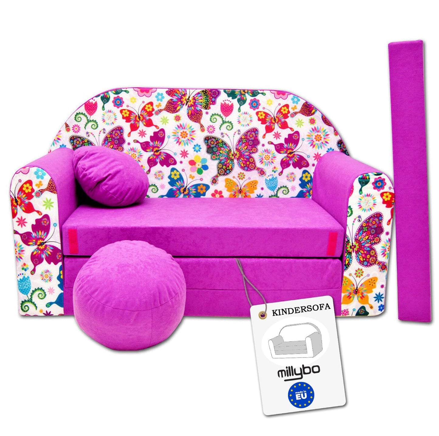 Children's Sofa with Sleep Function Foldable 3-in-1 Children's Sofa Play Sofa with Bed Function Girls Boys Bean Bag Mini Sofa Bed Children's Room Sleeping Chair (A39)