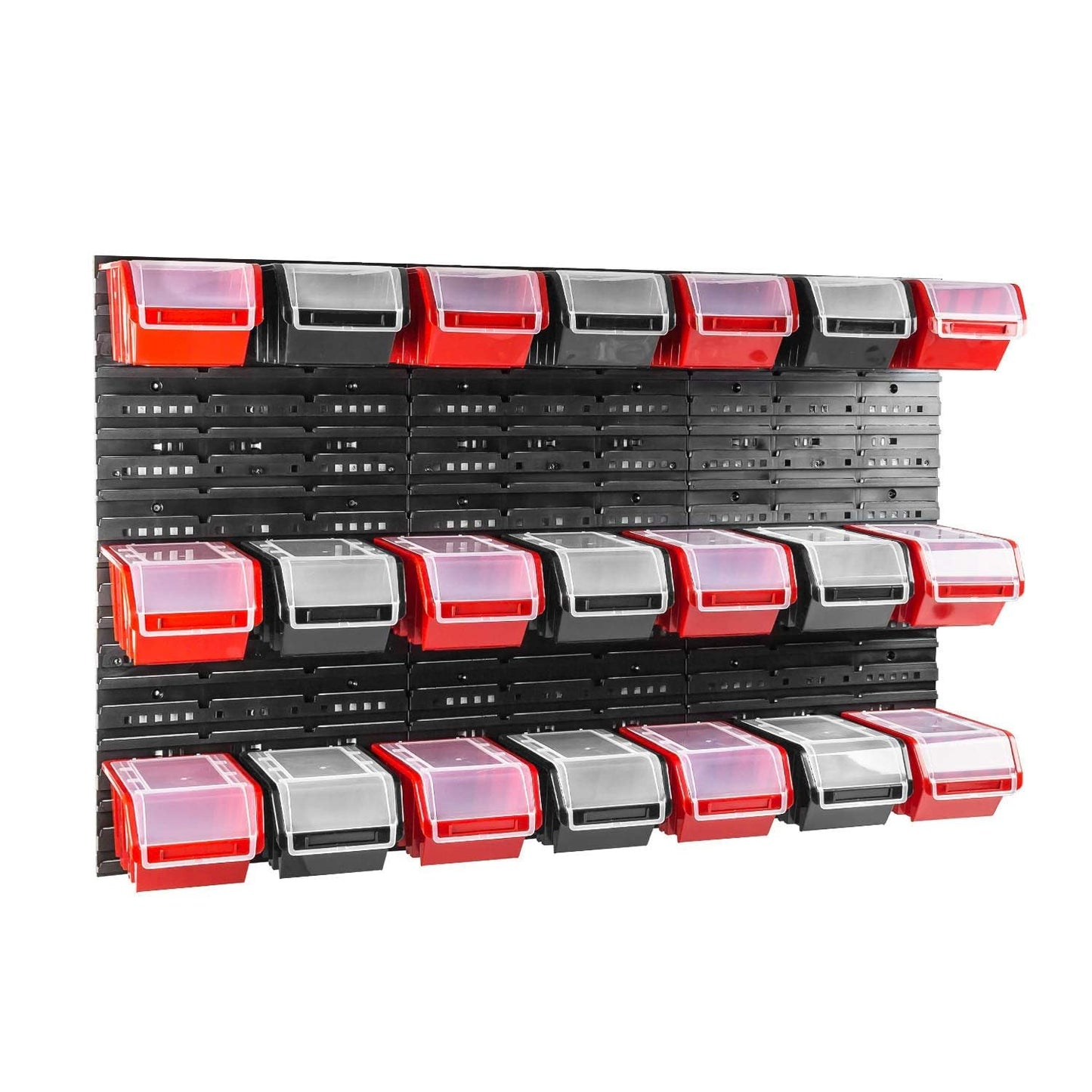 Box with Lid + Wall Shelf 120 x 80 cm Stacking Boxes Storage System Pack of 56