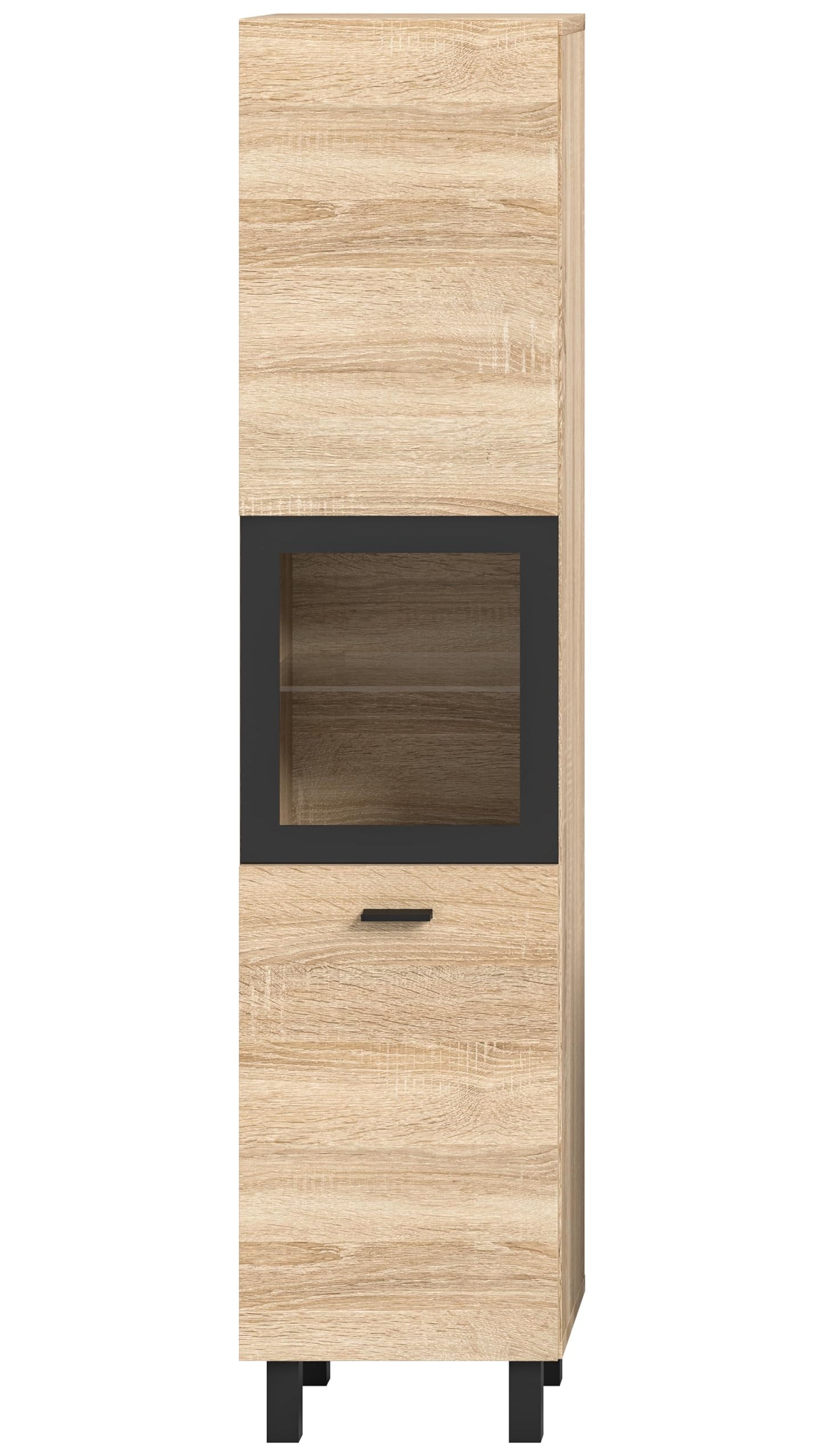 Boston Bathroom Cabinet, Standing Wall Cabinet, Hanging Cabinet, Wall Cabinet, Sonoma Oak Wood, Approx. 30 x 80 x 29 cm, Floor Standing/Hanging Mountable