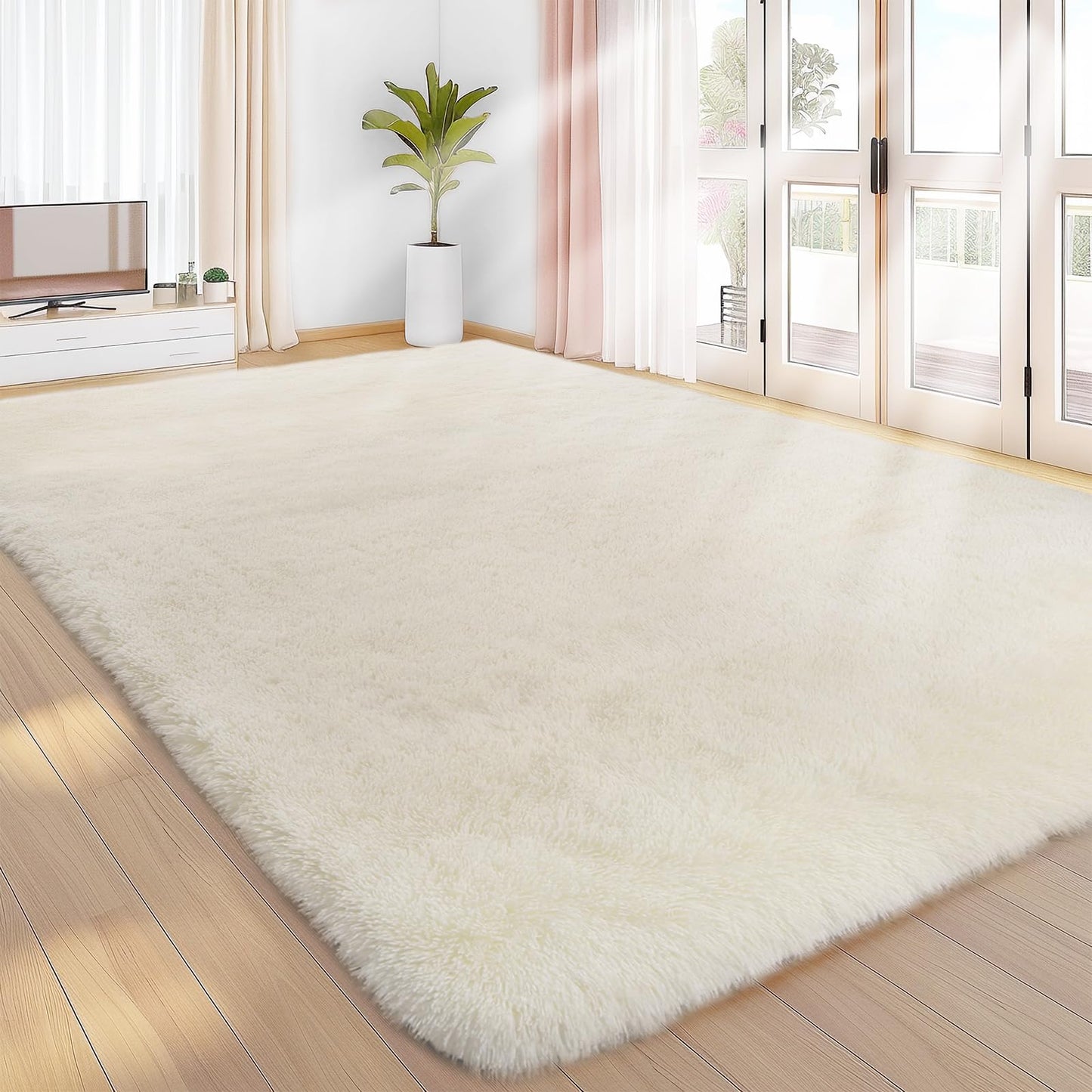 Sour Lemon Hochflor Teppich Grau Teppich Wohnzimmer 140x200 Waschbar Anti-Rutsch Extra Große Teppiche Schlafzimmer Flauschige Moderne Teppiche Matte Teppichen für Schlafzimmer Kinderzimmer
