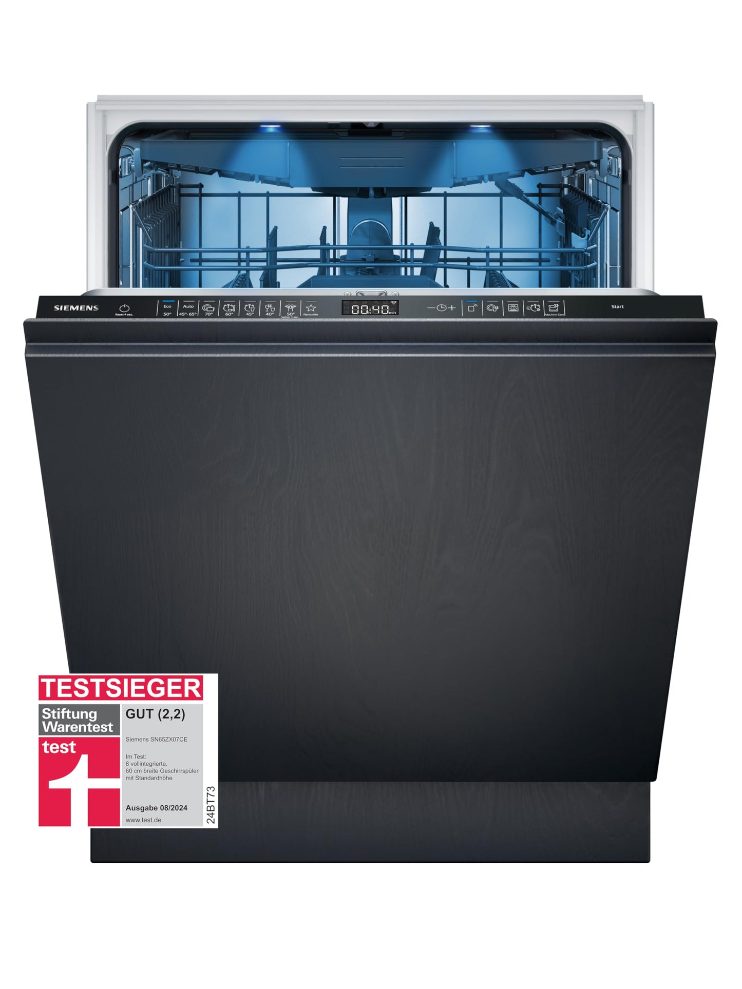 Siemens SN63EX06VE, iQ300 Smart Dishwasher, Fully Integrated Dishwasher, 60 cm, Cutlery Drawer, Extra Quiet, VarioSpeed, Automatic Door Opening, Triple rackMatic, infoLight, intesiveZone