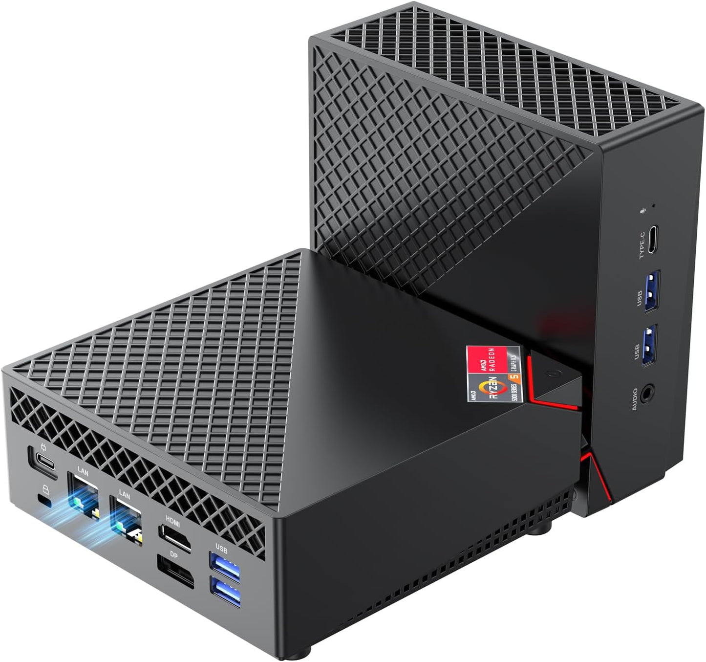 NiPoGi AM06 PRO Mini PC АMD Ryzen 7 7730U (8C/16T, up to 4.5GHz), 16GB DDR4 512GB M.2 SSD Mini Desktop Computer WiFi 6, Dual LAN, DP/HDMI 2.0/Type-C 4K Triple Display Mini PC with VESA for School
