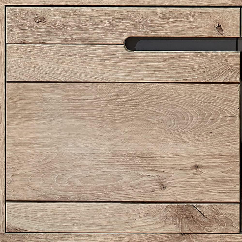 TV Wall Unit Media Furniture Oak Graphite 205 cm Wide Lowboard TV Cabinet Wall Shelf