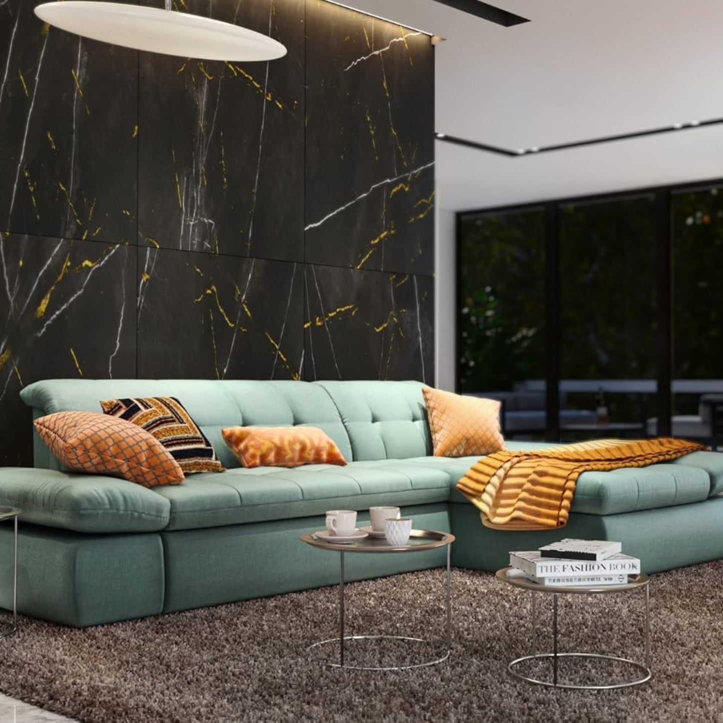 DOMO. collection Moric Corner Sofa, L-Shaped, Corner Sofa, L-shaped, 300 x 172 x 80 cm (W x D x H), Beige