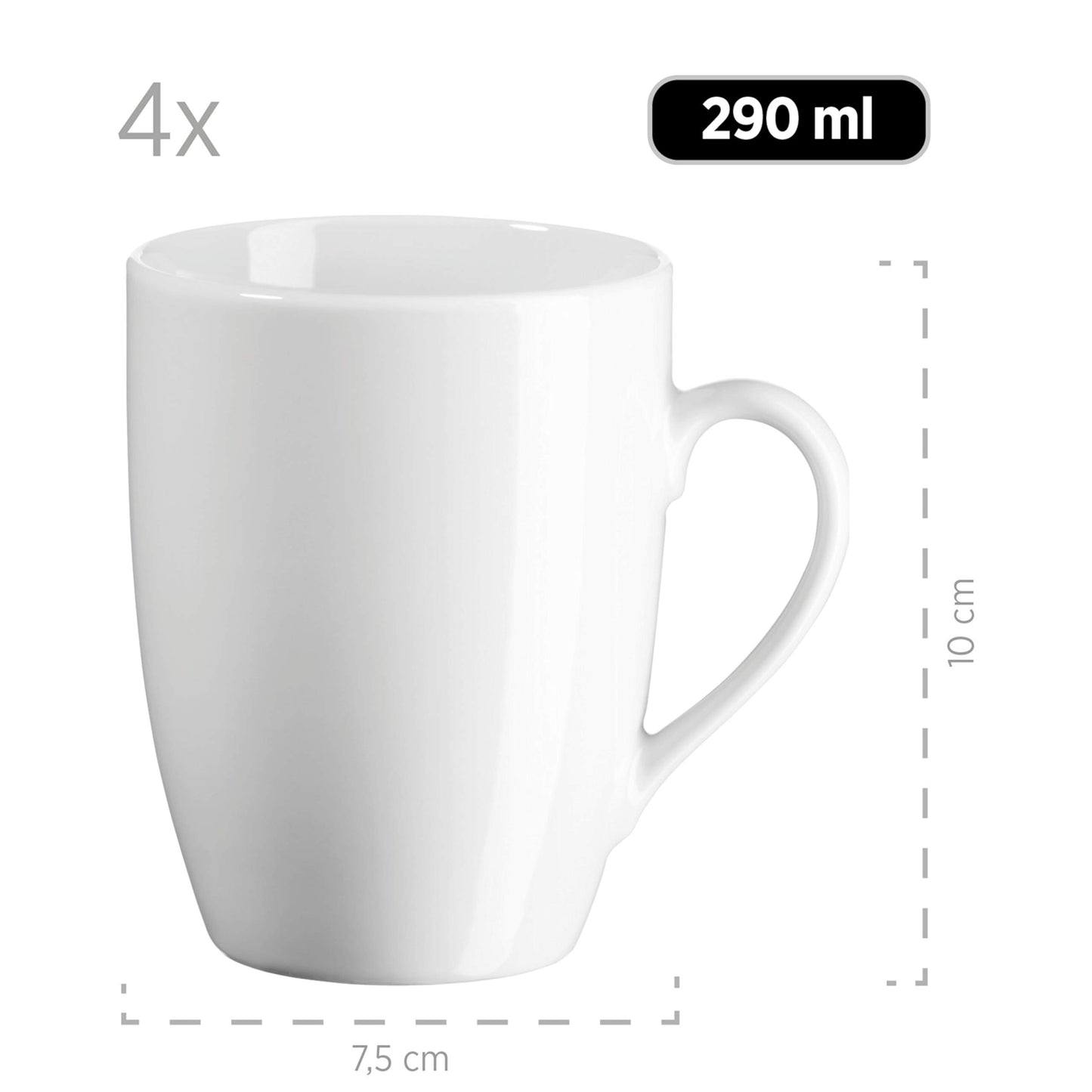 MÄSER 931523 Barca Geschirr-Set für 6 Personen, 30-tlg. Kombiservice, Porzellan, Weiß