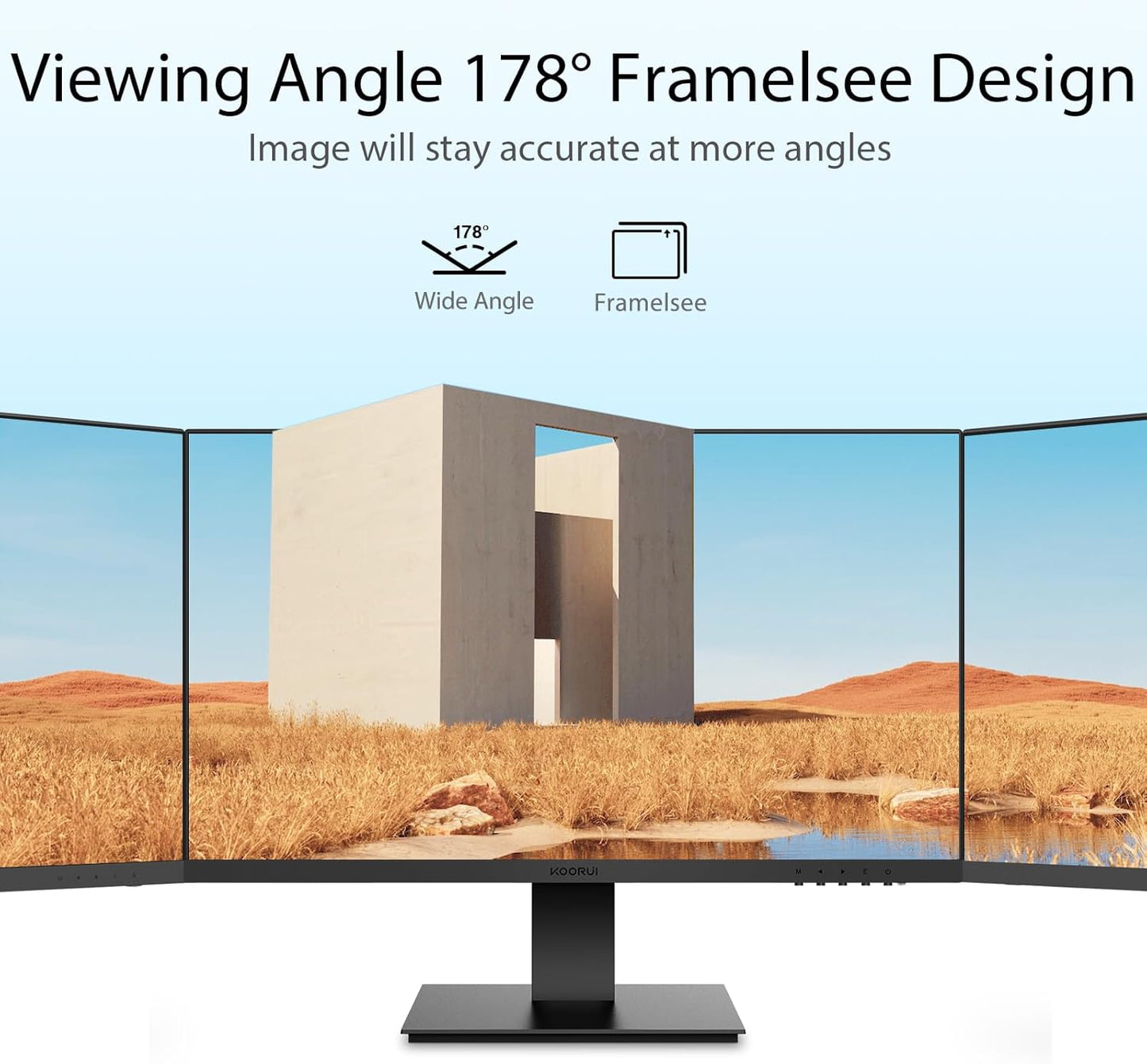 KOORUI Gaming Monitor 27 Zoll, Full HD Rahmenlos Bildschirm 165Hz Adaptive Sync (1ms, VA-Panel, Eye-Care, 1920 x 1080, 2xHDMI 2.0, & DisplayPort 1.4, VESA 75x75mm, DCI-P3 90%)
