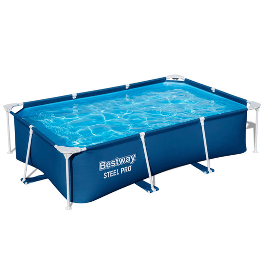 Bestway Steel Pro Frame Pool ohne Pumpe 259 x 170 x 61 cm, dunkelblau, eckig