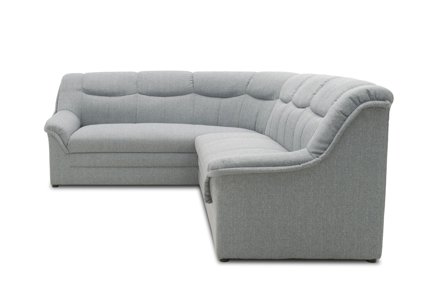 DOMO. collection Berlin Corner Sofa, Timeless Leather Corner Sofa with High-Quality Spring Core Padding, L-shaped Faux Leather, Couch 205 x 250 x 89 cm, Black