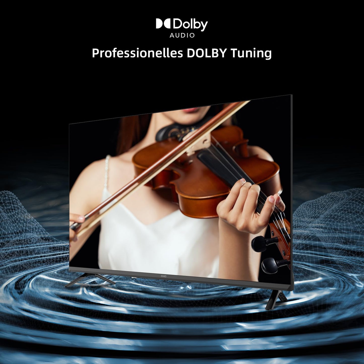 CHIQ L40FT 40 Zoll, Full HD, (100 cm) Smart Fernseher, HDR10, Dolby Audio & DBX-tv, Triple Tuner DVB-C/T2/S2, Integrierter Chromecast, Metall Randlos Design