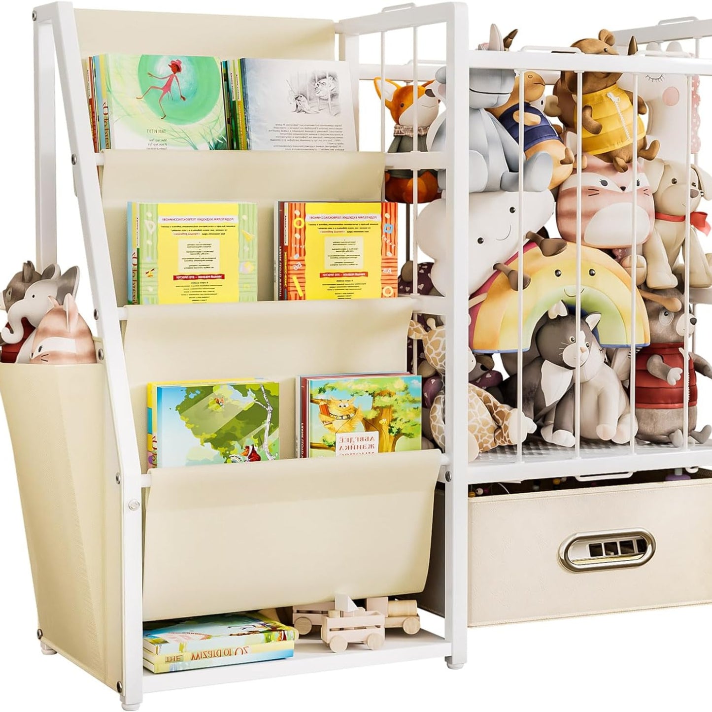 Yorbay Children's Bookcase, Toy Shelf, Children's Room Shelf with 3 Compartments, Children's Shelf for Storing Picture Books and Toys, Children's Shelf, Suitable for Children's Room, Playroom