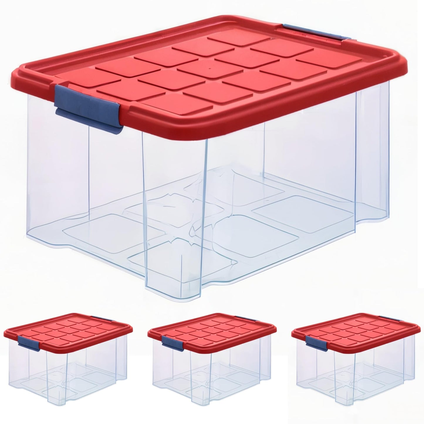 ARTECSIS 2 x Plastic Storage Boxes M, 15 L - 40 x 29 x 21 cm, Storage Box with Lid, Euro Box, Stackable