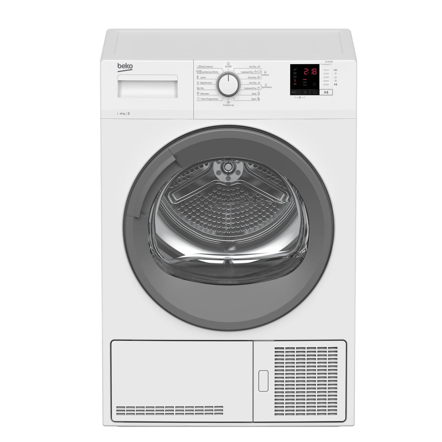 Beko BM3T38210W1 Heat Pump Dryer, Tumble Dryer, 8 kg, Suitable for Allergy Sufferers, Hygiene Drying & Refreshing Hygiene, 15 Programmes, Express, White