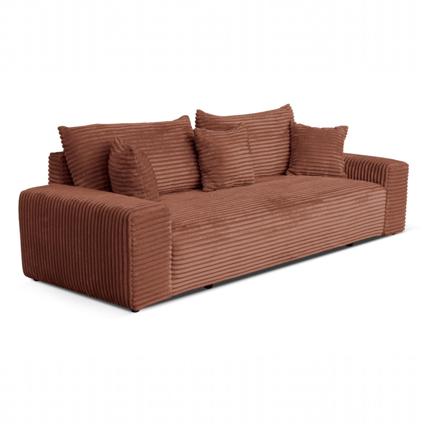 Cordo Sofa Bed 265 x 150 cm with Bed Box - Cord Sofa TILIA Wide Corduroy, SoftTouch Comfort, Nosage Spring, Removable Cushions, Easy Clean & Pet Friendly (Bronze)