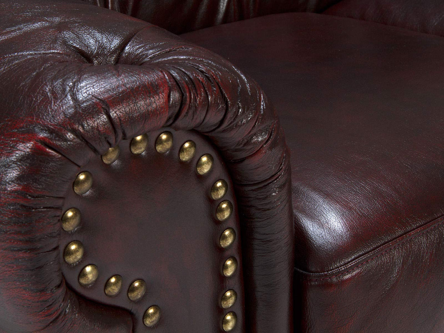 Woodkings® Chesterfield Hereford Sofa 3-Seater Genuine Leather Antique Brown Couch Office Sofa Upholstery 3 Unique Men's Room English Leather Sofa Style Sofa Club Sofa