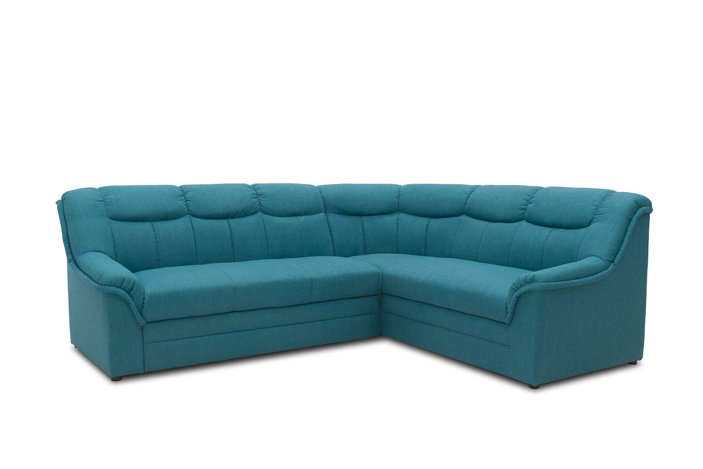 DOMO. collection Berlin Corner Sofa, Timeless Leather Corner Sofa with High-Quality Spring Core Padding, L-shaped Faux Leather, Couch 205 x 250 x 89 cm, Black