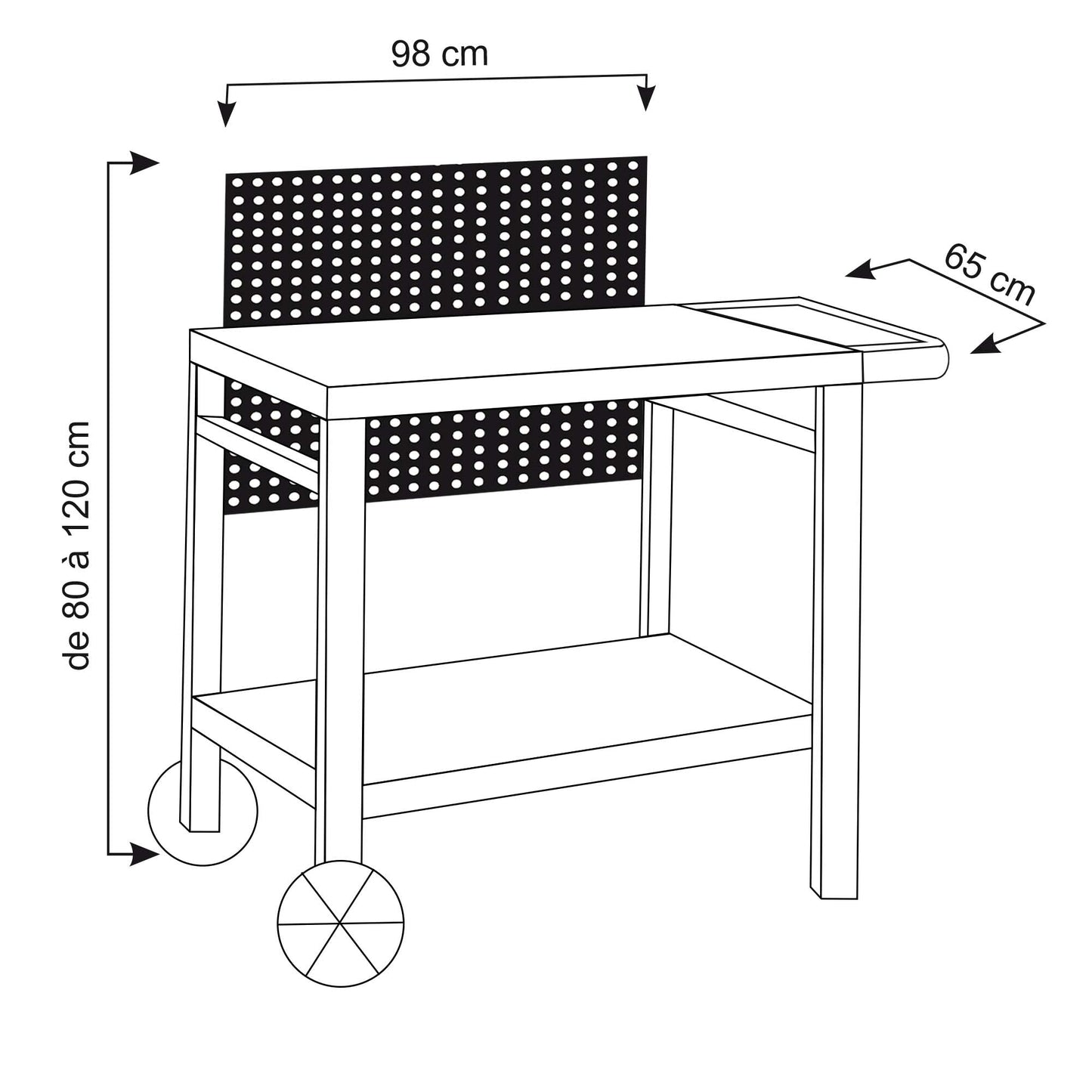 Cook'in garden WT018T Nova Serving Trolley - Size: XL