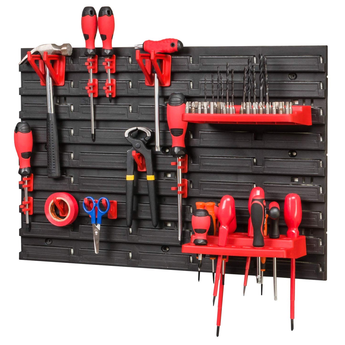 PAFEN Storage System Tool Wall 772 x 780 - Set Tool Holder and Stacking Boxes - Wall Shelf Workshop Shelf Chute Rack