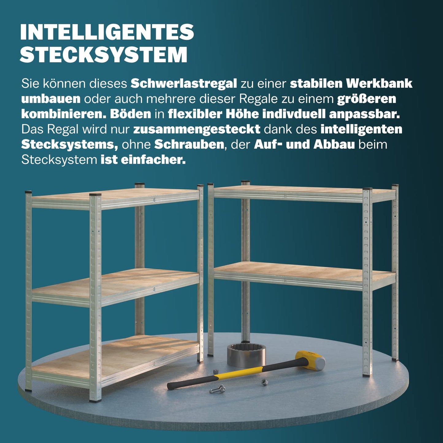 Monzana® 2 x Heavy Duty Shelving Unit 180 x 90 x 40 cm Red 1750 kg 10 MDF Panels Mounting Material Cellar Shelving Storage Shelving Metal Shelf Workshop Shelf