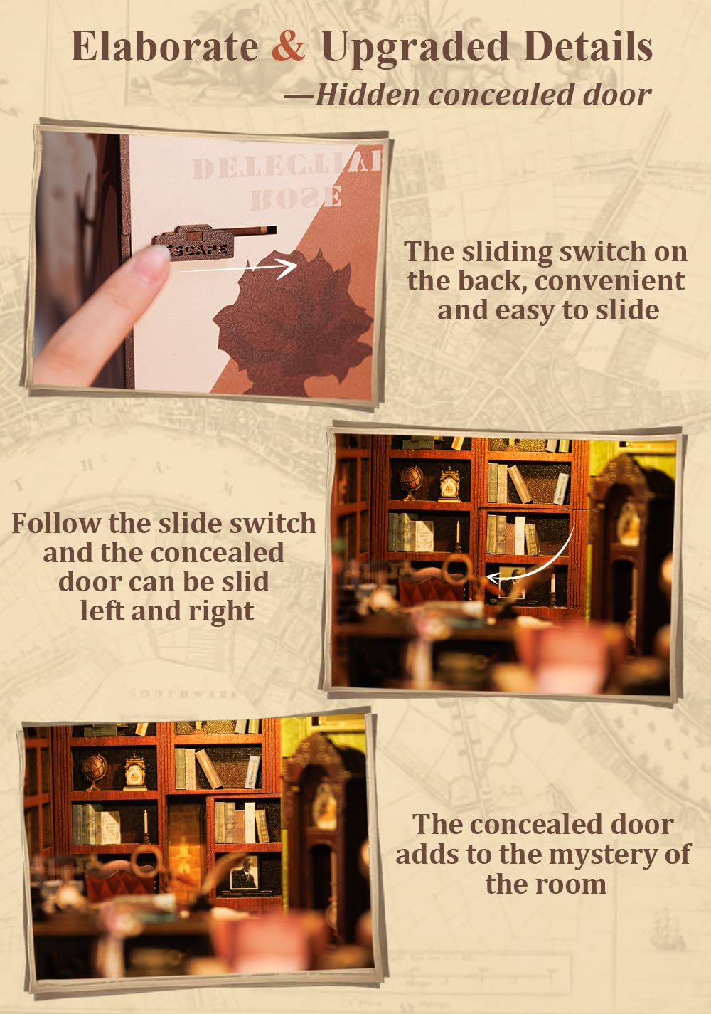 CUTEBEE Book Nook Kit – DIY Puppenhaus Häuser, Miniatur Haus Selber Bauen für Erwachsene, 3D-Holzpuzzle & Buchstütze | Kreatives Set für Bücherregal Dekor | Geschenk,199 PCS (Champs-Élysées Florist)