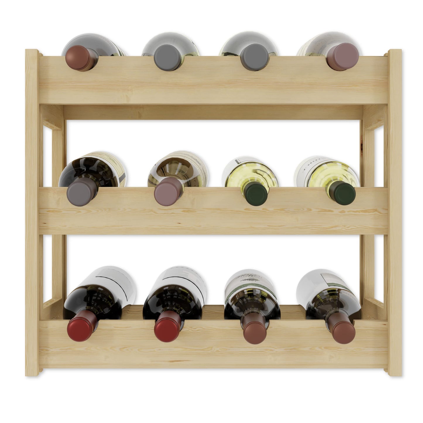 Lenmar, Wooden Wine Rack for Bottles, Natural, RW-1, Wine, Bottle Rack, Cellar Rack, Shelves, Bottle Holder (Natural, RW-1-42, 102 x 63 x 25, Brown, Holds 42 Bottles)