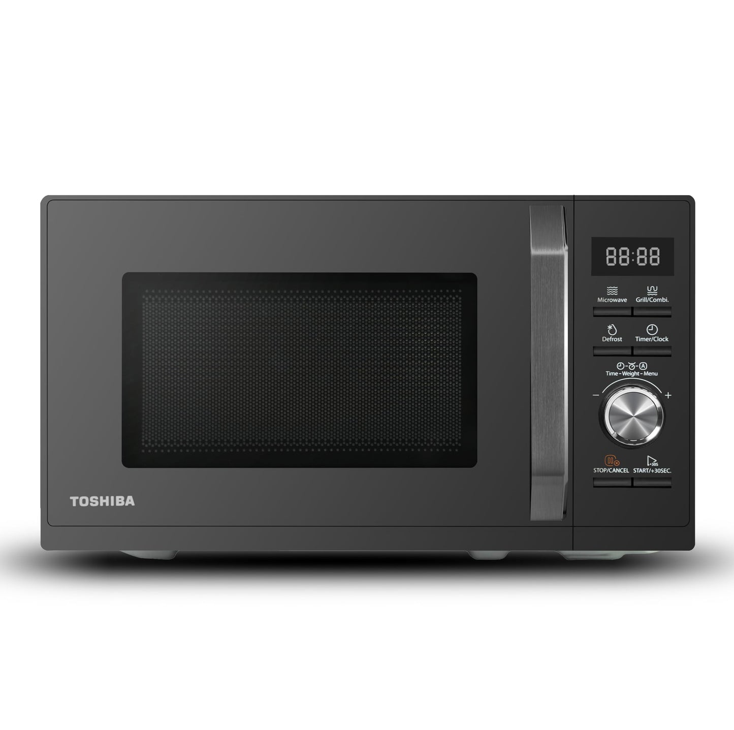 Toshiba MW3-AG20PE(BK) Mikrowellen mit Grill 20L 3-in-1 Mikrowellenherd, Chef-Abtauung, Mikrowelle, Grill, Kombi, 5 Leistungsstufen, 8 Automatikprogrammen, Einfacher Reinigung, Schwarz