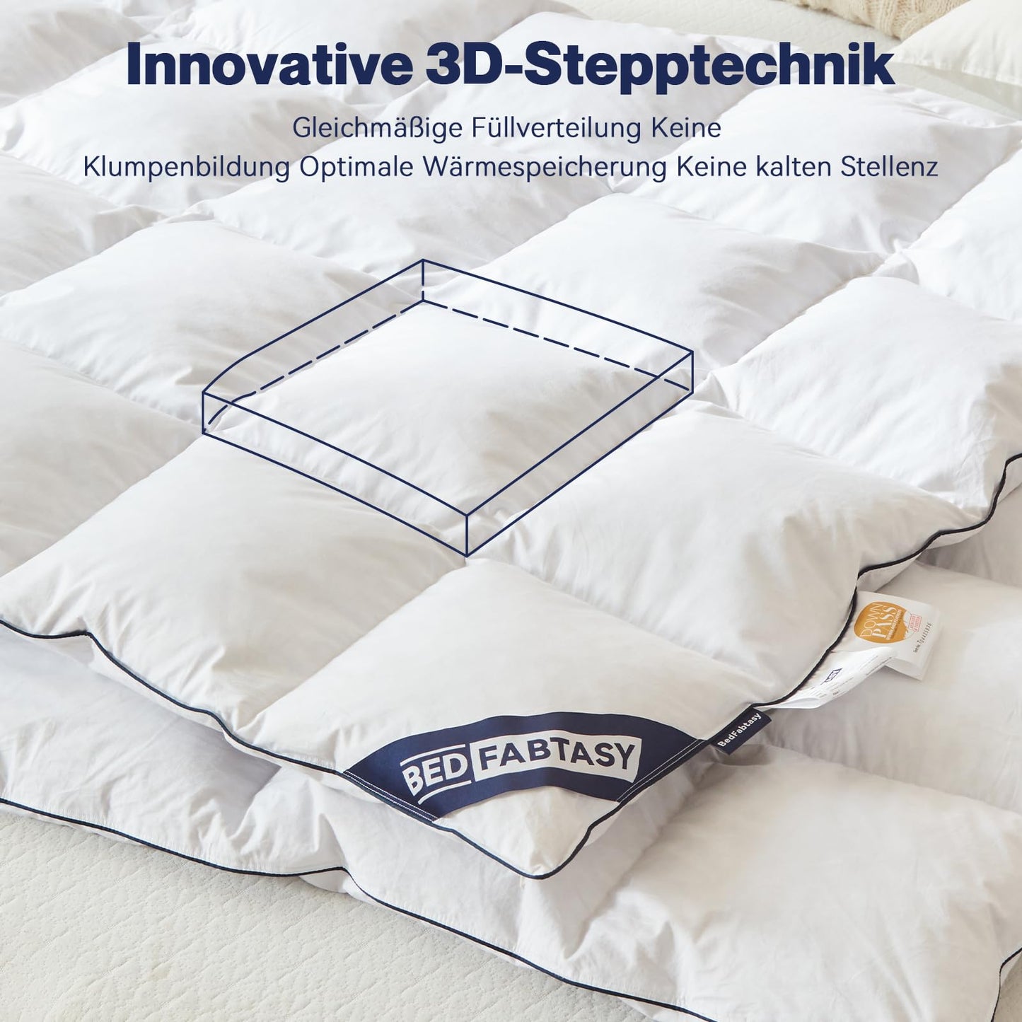 Premium Down Duvet 135 x 200 cm Summer Duvet, Lightweight Summer Duvet 135 x 200 cm with Premium Goose Down and Feathers, 100% Silent Organic Cotton, Oeko-Tex 100, Down Pass, RDS Certified