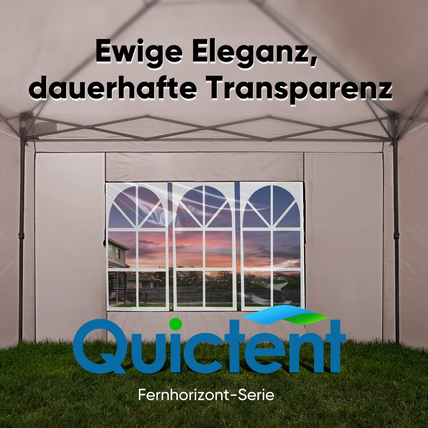 Quictent Gazebo 3 x 3 Folding Gazebo with 4 Side Panels, Waterproof Garden Gazebo (Khaki)