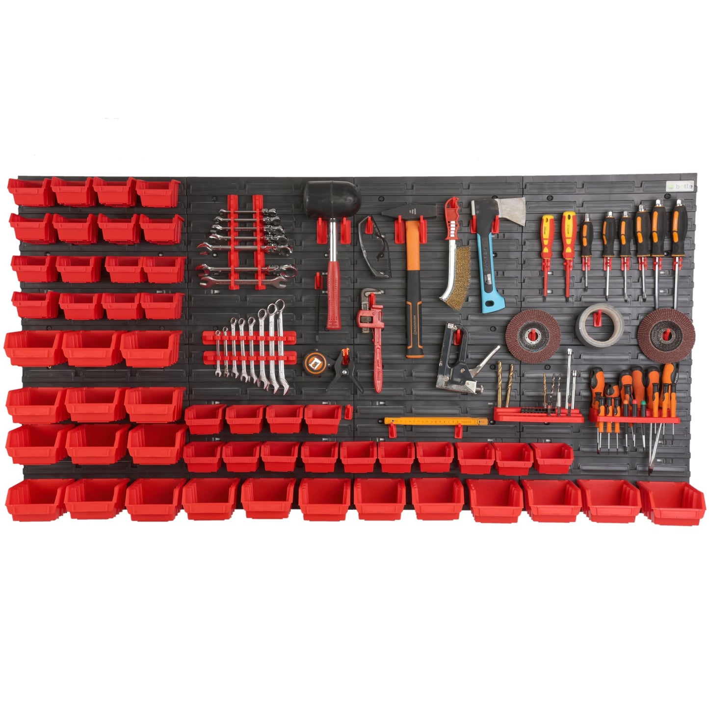 31-Piece Stacking Boxes Tool Wall 156 x 78 cm Set Tool Holder Wall Shelf Workshop Shelving Storage System Storage Box Extra Strong Wall Plates Shelf Expandable Storage Rack