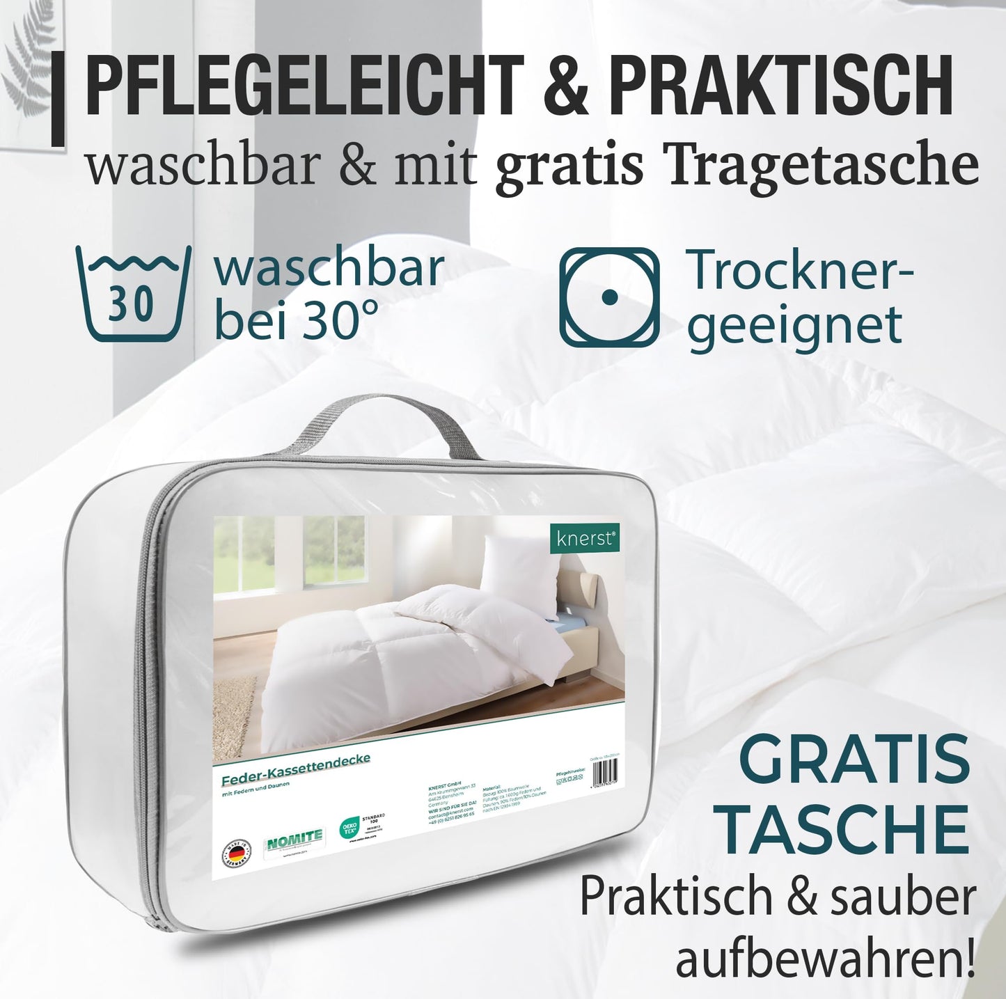 Duvet 135 x 200 cm - Feather Duvet Winter Duvet with Down & Feathers - Extra Warm & Fluffy - Winter Duvet Washable & Breathable - Down Duvet Oeko-Tex Certified