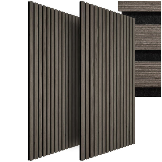 tectake® 3D Acoustic Panels, Wood Look Panels, Wall Panels in Wood Look as Sound Absorber, Panels for Living Room, Kitchen, Wall Decoration, Wall Cladding and Sound Insulation - Light Oak, Set of 4