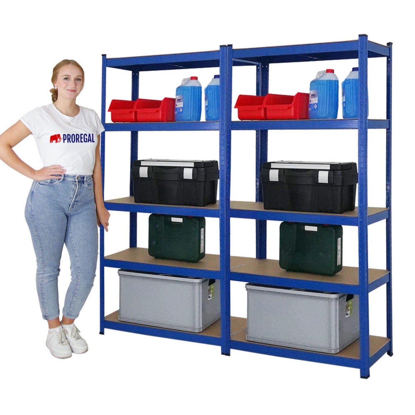 PROREGAL Gorilla Heavy Duty Shelving Unit H x W x D 180 x 90 x 40 cm Shelf Load 175 kg Galvanised Garage Shelving Basement Shelf Workshop Shelving Storage Shelving Boltless Shelving Unit