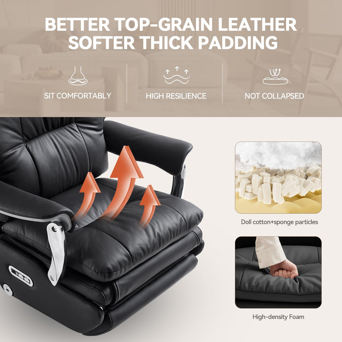 EMIAH Chefsessel mit Massage Bürostuhl mit Fußstütze Ergonomischer Elektrischer Breiter Computerstuhl Groß und hoch Schreibtischstuhl Zero Gravity Swivel Recliner Chair für Zuhause (Khaki)