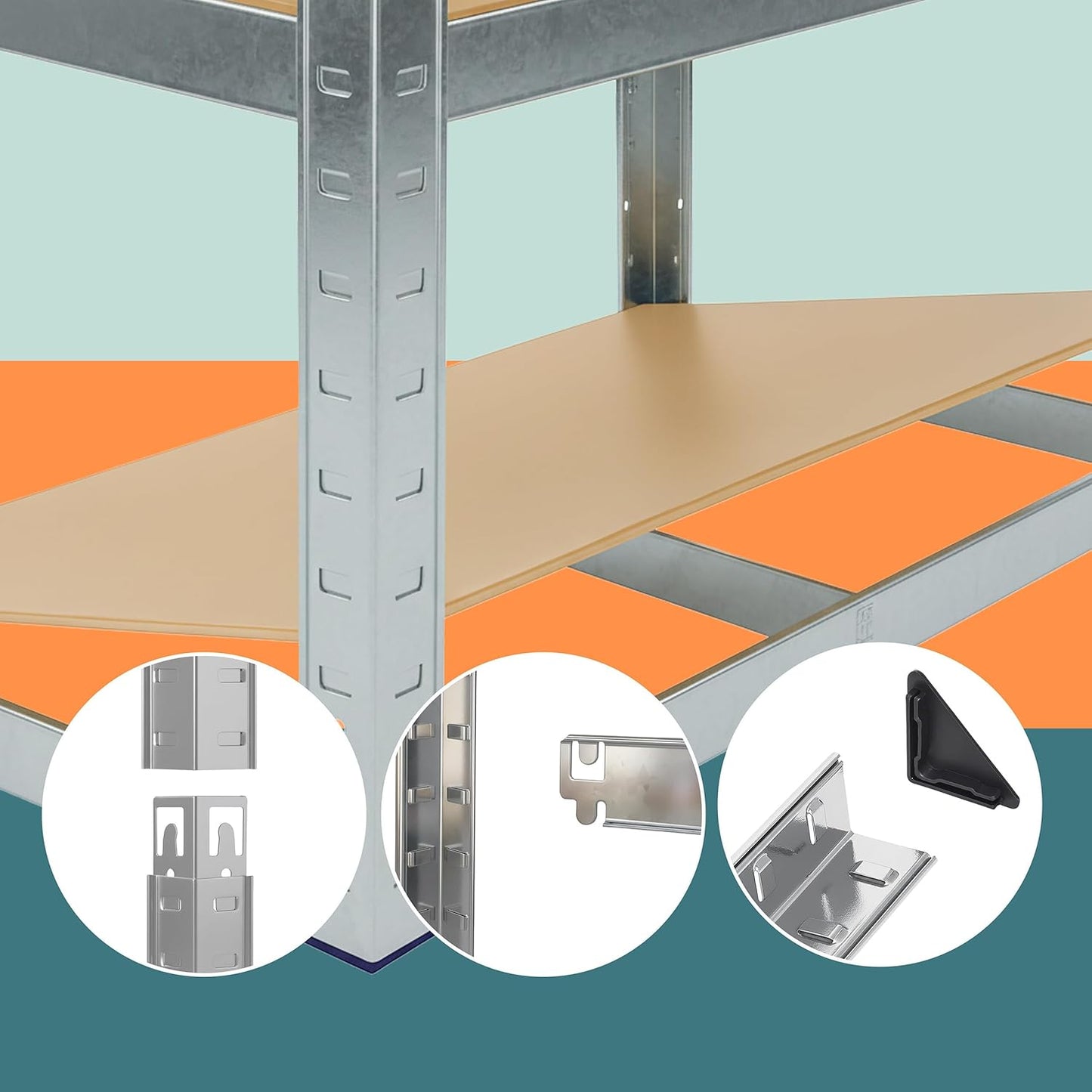 Relaxdays Heavy Duty Shelving Unit H x W x D 180 x 60 x 30 cm Load Capacity 500 kg 5 Shelves Silver